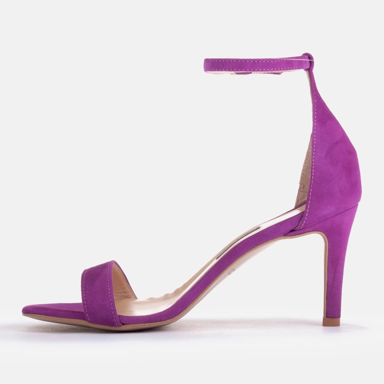 Marco Shoes Sandale elegante din piele intoarsa naturala violet 1