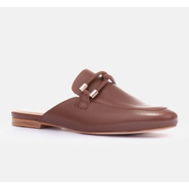 Marco Shoes Papuci cu decor maro 1