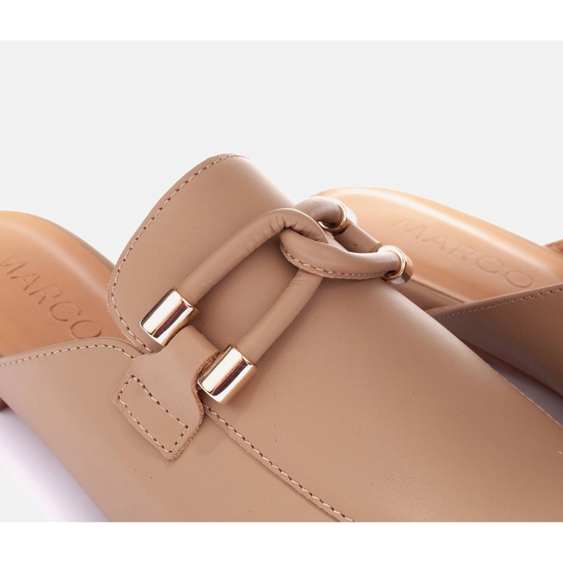 Marco Shoes Papuci cu decor bej 1