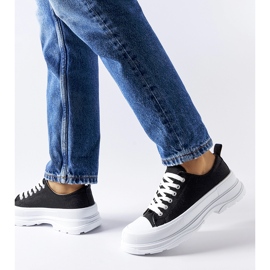 Adidași negri cu talpă sport Bettole negru 2