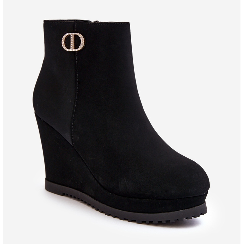 WJ2 Botine De Dama Cu Decor Mic, Negru Bertolina 1