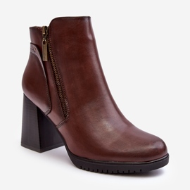 Sergio Leone Botine De Damă Cu Toc Înalt Cu Fermoare, Maro Ryelle 1 Sergio Leone Botine De Damă Cu Toc Înalt Cu Fermoare, Maro Ryelle 1