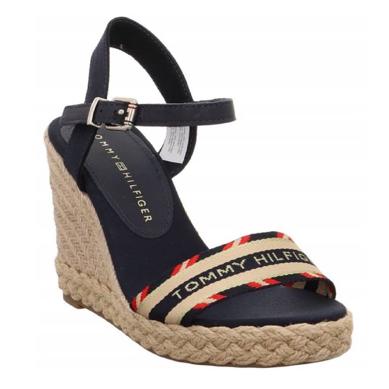 Sandale Tommy Hilfiger Corporate Webbing High Wedge W FW0FW06295 albastru 1