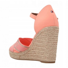 Pantofi Tommy Hilfiger Tommy Metallic High Wedge Sandal W FW0FW04753 portocale 1