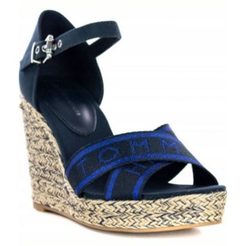 Pantofi Tommy Hilfiger Tommy Metallic High Wedge Sandal W FW0FW04753 albastru 1