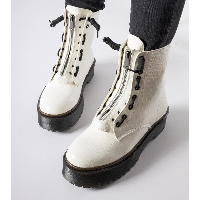 Inna Botine albe cu platformă cu imprimare Ascea 1