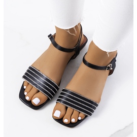 Sandale negre cu zirconiu Sudbury negru 1