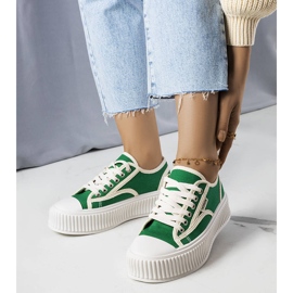 PA1 Adidași cu platformă verzi ai lui Connie alb verde 1