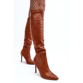 WS1 Cizme de damă cu toc înalt peste genunchi, maro Sirenpha 2 WS1 Cizme de damă cu toc înalt peste genunchi, maro Sirenpha 2