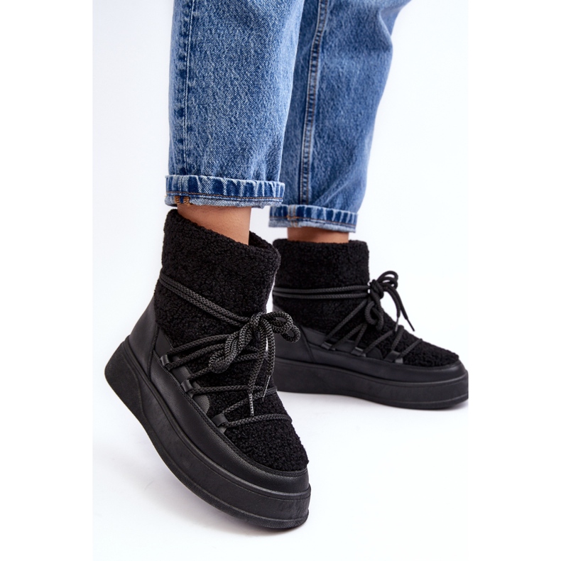 FG2 Cizme de zăpadă cu platformă de damă Ahatissa negre negru 2