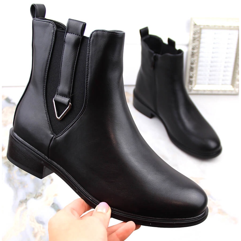 Ghete chelsea negre izolate dama Filippo DBT4813 negru 1