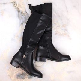 Cizme de dama cu cauciuc elastic, izolate negru Filippo DKZ4821 1