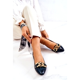 Alberto Violli Pantofi de balerina din piele lacuta cu lant, verde 4