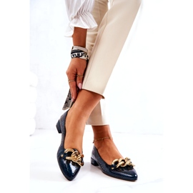 Alberto Violli Pantofi de balerina din piele lacuta cu lant, verde 2 Alberto Violli Pantofi de balerina din piele lacuta cu lant, verde 2