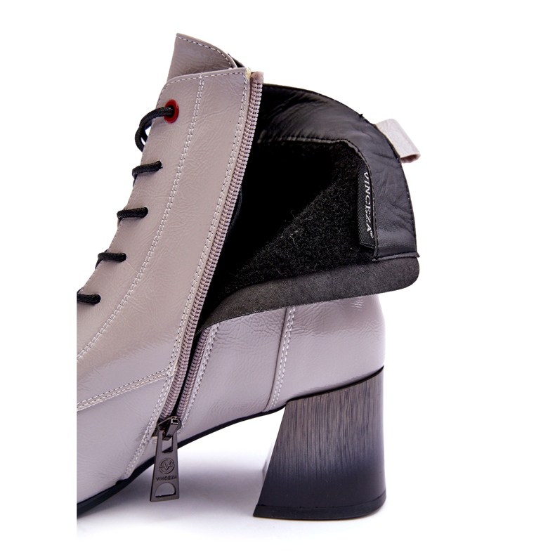 Vinceza Botine lacuite gri 1