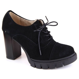 Filippo W PAW473A pantofi cu toc și platformă din piele, negri negru 1