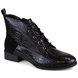 Botine croco izolate cu patent Filippo W PAW478A, negre negru 1