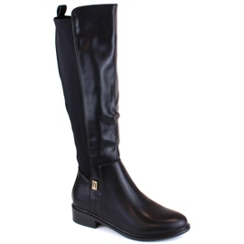 Filippo W PAW481 cizme izolate negre cu cauciuc elastic negru 1