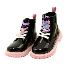 Cizme Lăcuite Cu Agrafe Decorative Miss 23DZ23-6582 negru 1