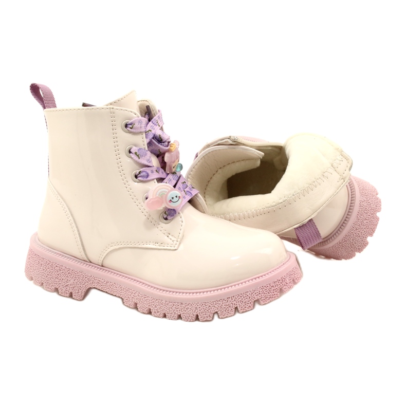 Cizme Lăcuite Cu Butoni Decorativi Miss 23DZ23-6582 bej 4 Cizme Lăcuite Cu Butoni Decorativi Miss 23DZ23-6582 bej 4