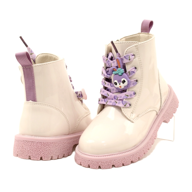 Cizme Lăcuite Cu Butoni Decorativi Miss 23DZ23-6582 bej 3 Cizme Lăcuite Cu Butoni Decorativi Miss 23DZ23-6582 bej 3