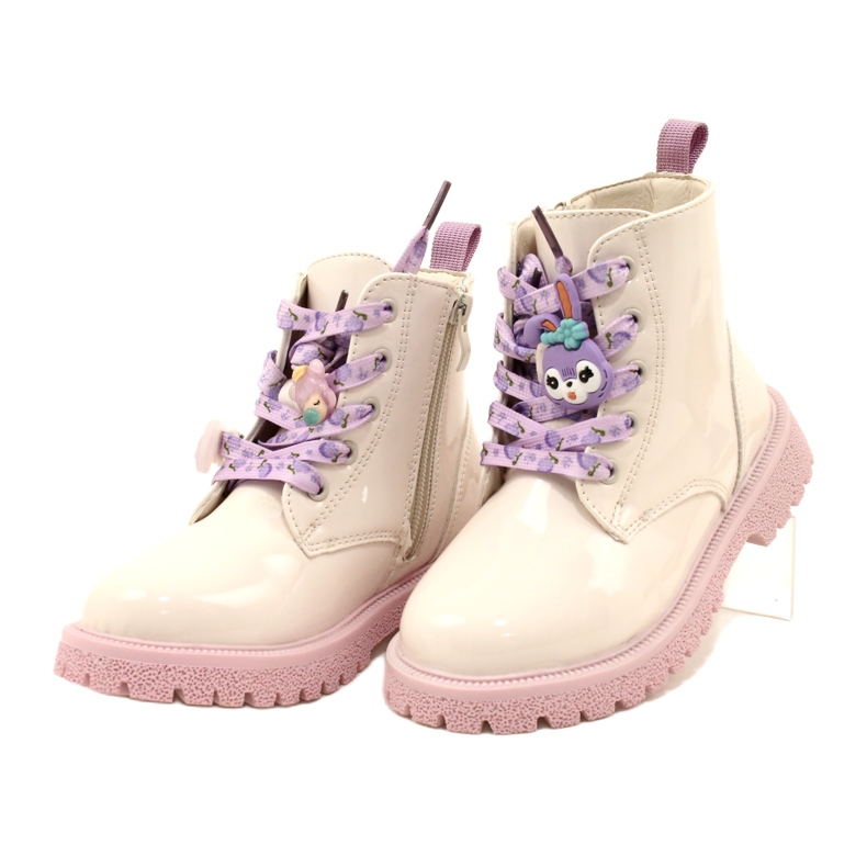 Cizme Lăcuite Cu Butoni Decorativi Miss 23DZ23-6582 bej 2 Cizme Lăcuite Cu Butoni Decorativi Miss 23DZ23-6582 bej 2