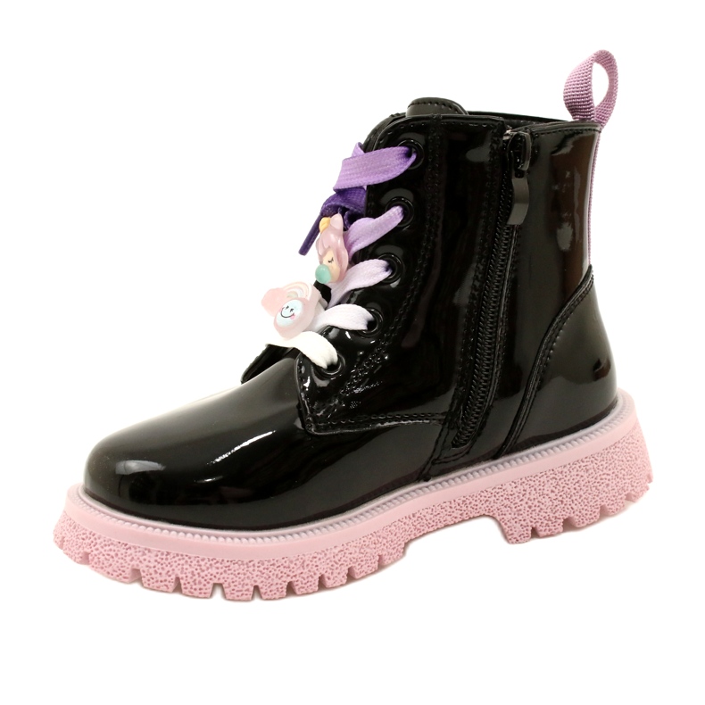 Cizme Lăcuite Cu Agrafe Decorative Miss 23DZ23-6582 negru 2