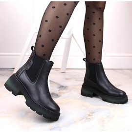 Botine de dama din piele, izolate, negre Filippo DBT4907 negru 2