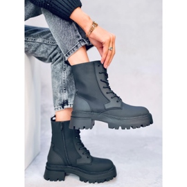 Cizme negre cu șireturi Tamar negru 2