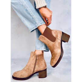 Cizme cu toc lat Fill Beige bej 2