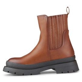 Botine maro din piele ecologica cu talpa groasa 2 Botine maro din piele ecologica cu talpa groasa 2