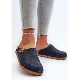Pantofi de casa pentru dama Inblu DJ000010 Papuci Bleumarin albastru 2