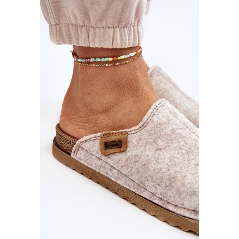 Pantofi de acasă pentru femei Papuci Inblu DJ000010 Bej deschis 1
