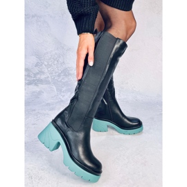 Cizme cu talpa colorata de la Woods NEGRU/VERDE 1 Cizme cu talpa colorata de la Woods NEGRU/VERDE 1