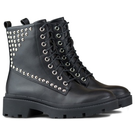 Lucrători rock pentru femei din piele ecologică negru 1