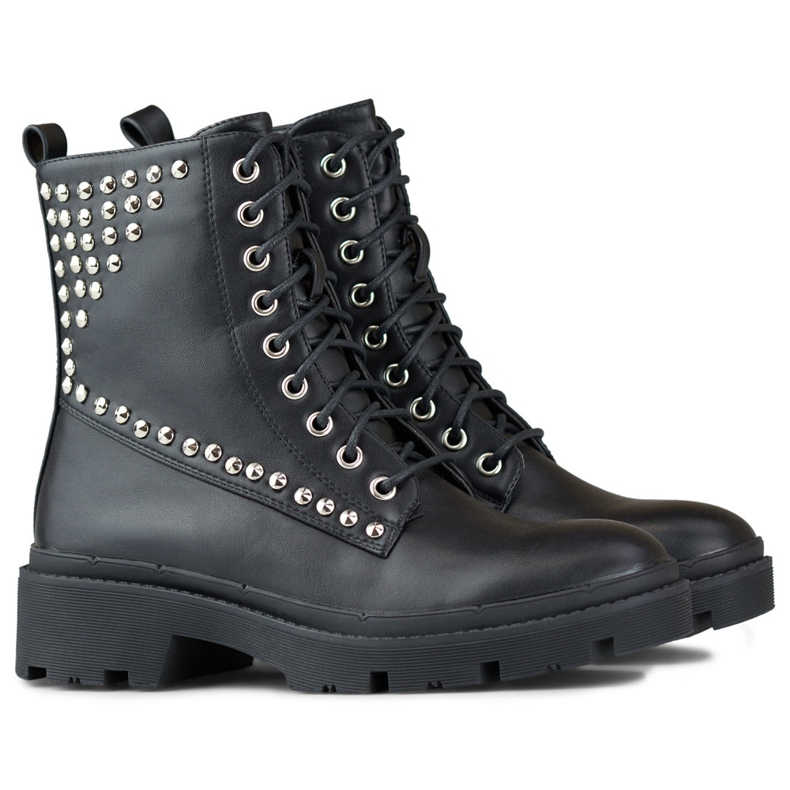 Lucrători rock pentru femei din piele ecologică negru 1