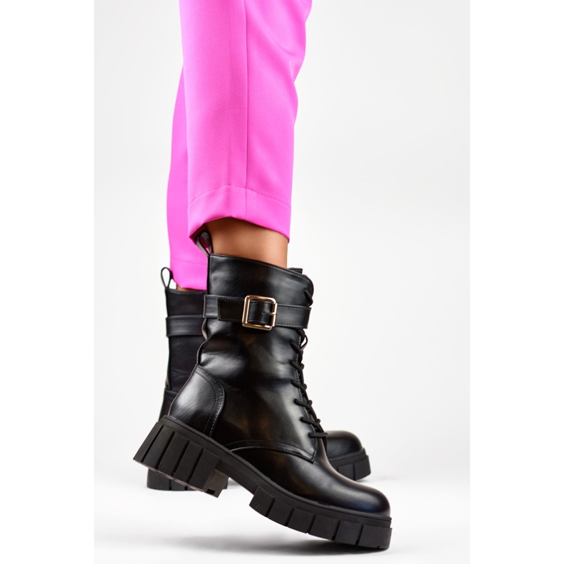 Pantofi de muncitori negri eleganti, cu talpa groasa negru 1