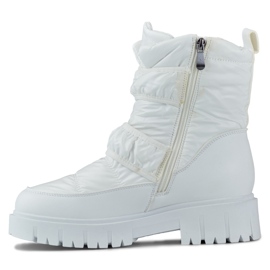 Cizme de zapada de dama calduroase Laila cu Velcro alb 2