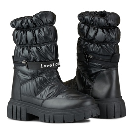 Pantofi de dama inalti calduroase cu talpa groasa negru 1