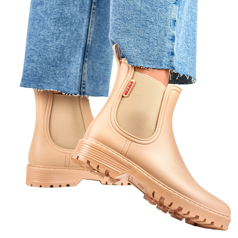 Cizme Wellington de damă bej 1