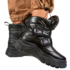 Cizme de zăpadă de damă negre cu velcro negru 1 Cizme de zăpadă de damă negre cu velcro negru 1