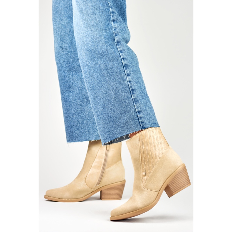 Cizme de cowboy de dama bej 2