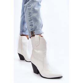 Cizme Cowboy Damă Toc Înalt Melaitia Albe 1 Cizme Cowboy Damă Toc Înalt Melaitia Albe 1