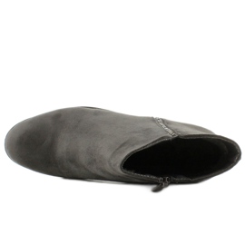 Ghete Chelsea din piele intoarsa cu pietre JK25 Grey gri 2