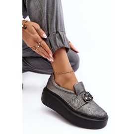 Pantofi Dama Piele Pe Platforma Cu Decorat Laura Messi 2697/810 Argintiu 1 Pantofi Dama Piele Pe Platforma Cu Decorat Laura Messi 2697/810 Argintiu 1