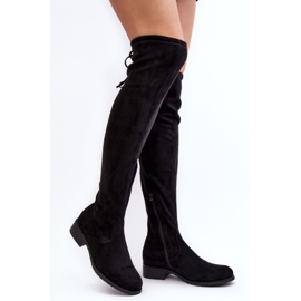 Cizme peste genunchi din piele intoarsa de dama Neagra Enelyn negru 1 Cizme peste genunchi din piele intoarsa de dama Neagra Enelyn negru 1