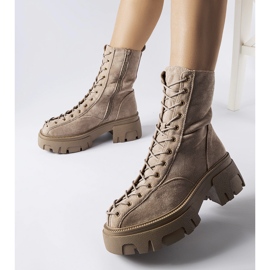 Cizme maro decorate cu legare Amol 1 Cizme maro decorate cu legare Amol 1