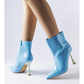 Botine albastre lacuite de la Dionisi albastru 3