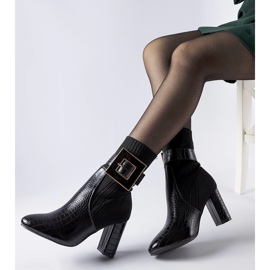 Cizme ciorapi negre Enrice cu imprimeu animal negru 2 Cizme ciorapi negre Enrice cu imprimeu animal negru 2