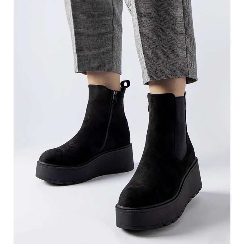 Cizme cu pană Discesa izolate negre negru 1